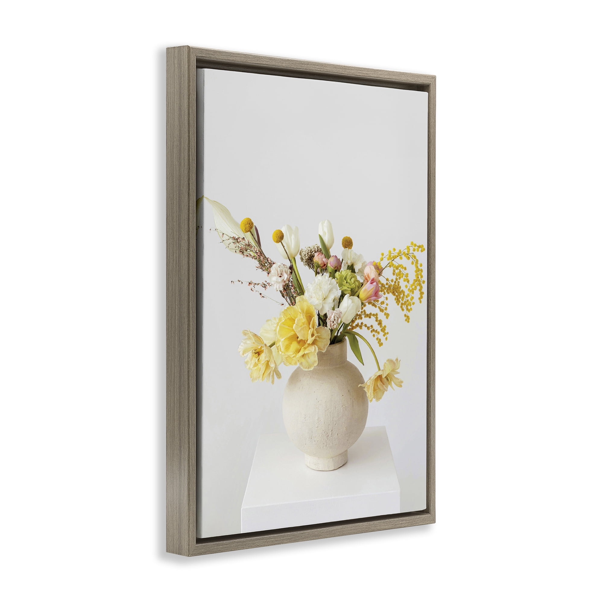 Stupell Industries Simple Vase Photography Botanical & Floral Photography Brown Floater Framed Art Print Wall Art, 21 x 31