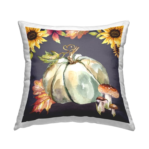 Stupell Industries Autumnal Sunflowers Woodland Mushrooms Printed Throw Pillow Design by ND Art