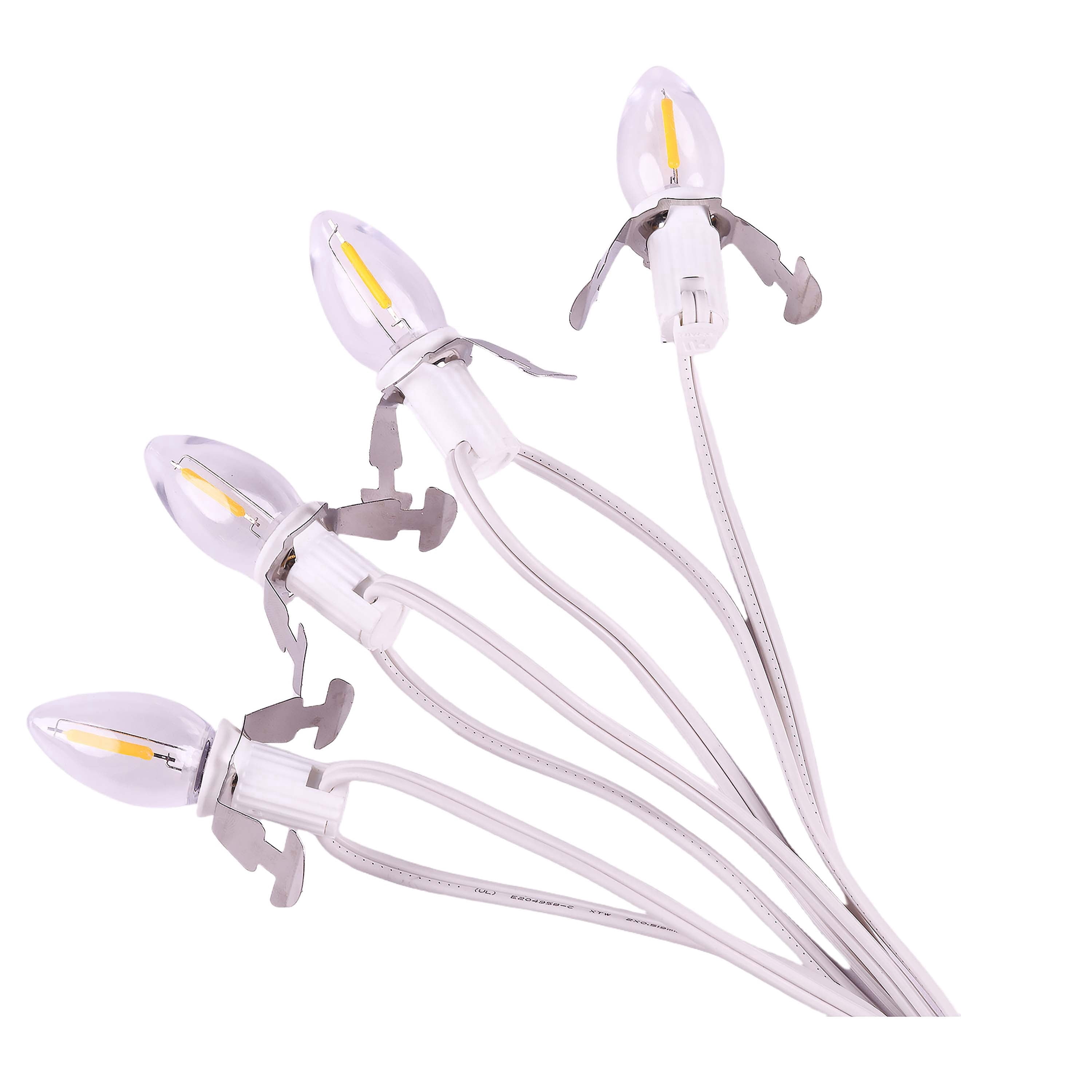 Indoor 4-Count LED Christmas Bulb Light Cord, Warm White, 8', by Holiday Time