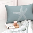 thumbnail image 4 of Coastal Pillow Covers 12x20 Set of 2 Blue Coral Starfish Throw Pillows Nautical Ocean Decorations Summer Linen Beach Pillowcase Outdoor Decor Farmhouse Lumbar Cushion Case for Home Living Room, 4 of 6