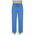 thumbnail image 4 of SGFCWSX Mens Linen-Cotton Blend Shorts – Relaxed Fit Elastic Waist with Drawstring Breathable Lightweight Beach Shorts Blue Size L, 4 of 8