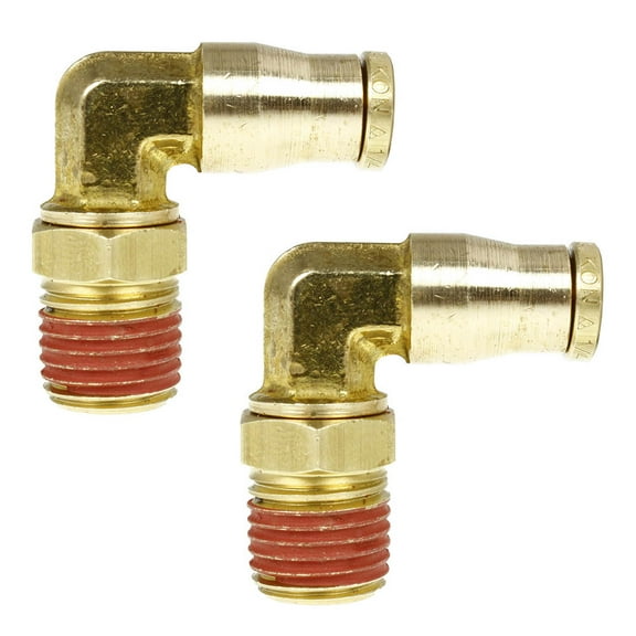 1/4" x 1/4" Swivel Elbow Push In x Male NPTF Brass Quick Connect Fitting 2 Pack
