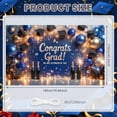 thumbnail image 2 of Glittery Text Congrats Grad Banner Blue & Gold Theme Graduation Backdrop Sparkling Firework Champagne Bottle Graduation Display for Graduation Party College Graduation Indoor Celebration, 2 of 3