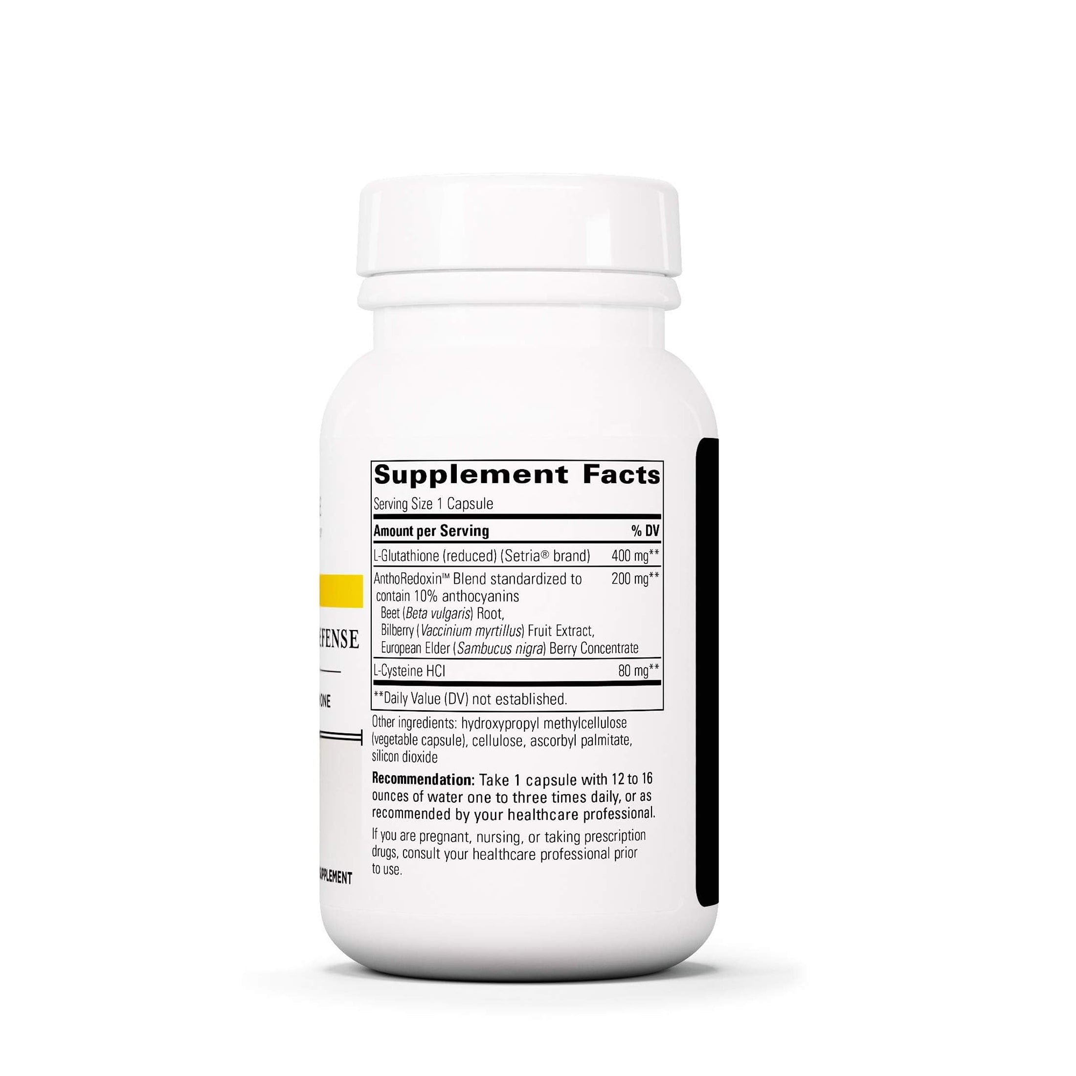 glutathione 400 Integrative Therapeutics Glutathione Cell Defense - Supplement with 400 mg  Reduced Glutathione, L-Cysteine, and Anthocyanins from Botanical Blend - 60  Capsules