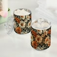 thumbnail image 2 of Yayeee 2 Pack Qtip Holder Bathroom Cotton Swab Canister with Lid Clear Dispenser Set, Gray Floral Pattern, 2 of 6