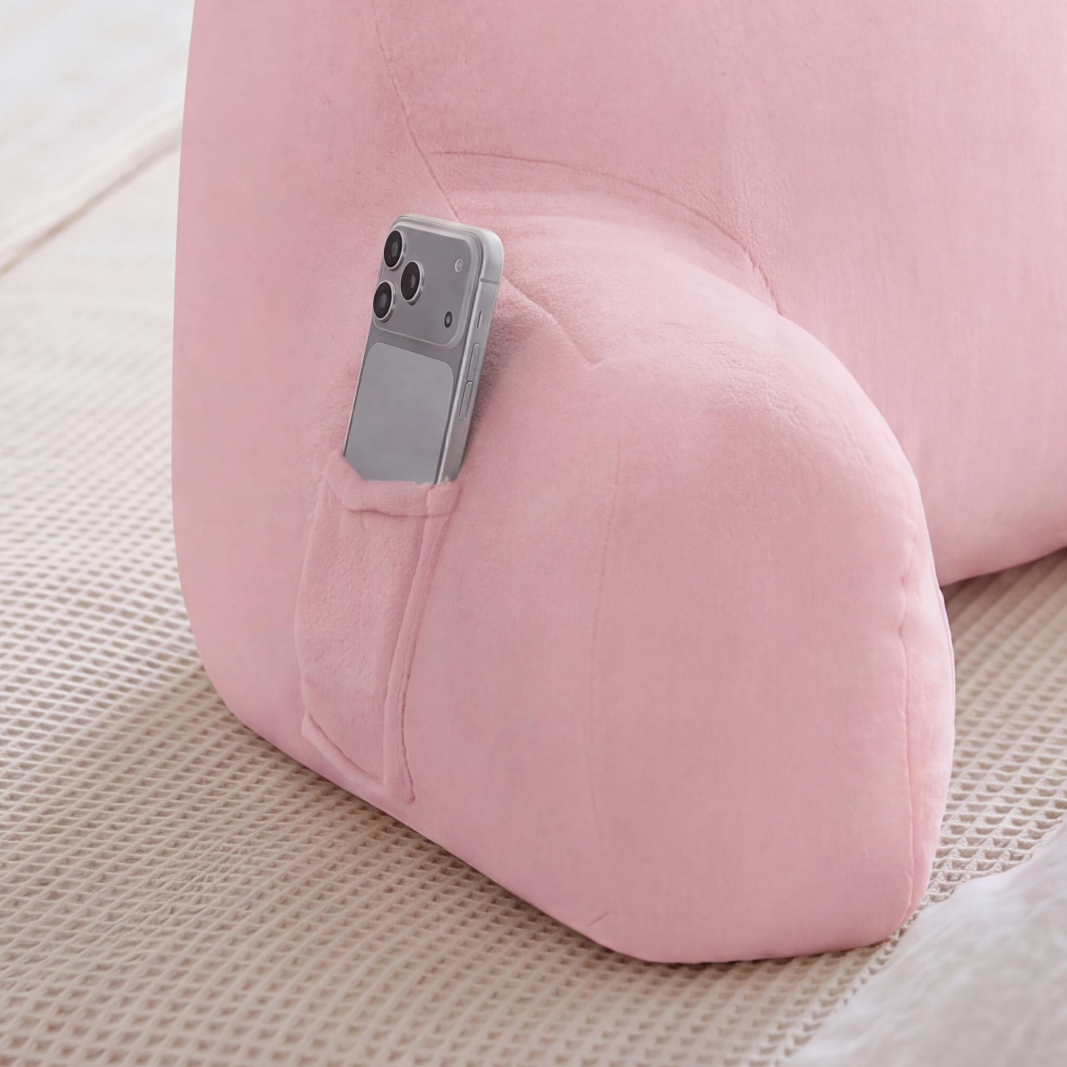 The Sheet Lab Plush Backrest Pillow, Pink, 30" x 17" x 17"