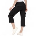 thumbnail image 7 of SAWOBUUN Kids Boys Girls Cargo Capri Pants School Uniform Elastic Waist Casual Straight Leg Cropped Trousers with Side Pockets, 7 of 7