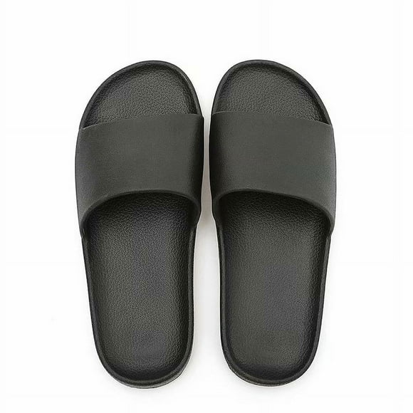 Sandalias/chanclas de verano antideslizantes para hombre y mujer, ideales para baño, playa o uso informal - Negras - 260 mm