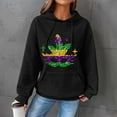 thumbnail image 2 of Tweang Mardi Gras Carnival Shirts Mardi Gras Womens Shirt Mardi Gras Sweatshirts for Women Linen Shirt Shirts for Women Plus Mardi Gras Long Sleeve Shirt for Women Womens Waffle Knit Top Black 3xl, 2 of 5