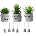 thumbnail image 1 of 3 plantas suculentas artificiales creativas con macetas grises, mini plantas suculentas en maceta para decoración del hogar, 1 of 5