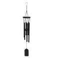 thumbnail image 2 of sunsanly Black Wind Chime with 6 Metal Tubes S-shaped Hook Natural Soothing Melody Garden Patio Outdoor Decoration Hanging Wind Bell Pendant Birthday Gifts, 2 of 8