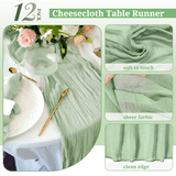 Walmart 12 Pack Sage Green Cheesecloth Table Runner, 10Ft Boho Rustic ...