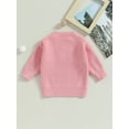thumbnail image 4 of Bagilaanoe Toddler Baby Girl Knitted Sweater Long Sleeve Letters Pullover 6M 12M 24M 3T 4T 5T 6T Kids Warm Jumpers Tops Fall Loose Knitwear, 4 of 9