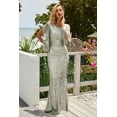 thumbnail image 4 of Sequin Fringe Sleeve Maxi Dress, 4 of 9