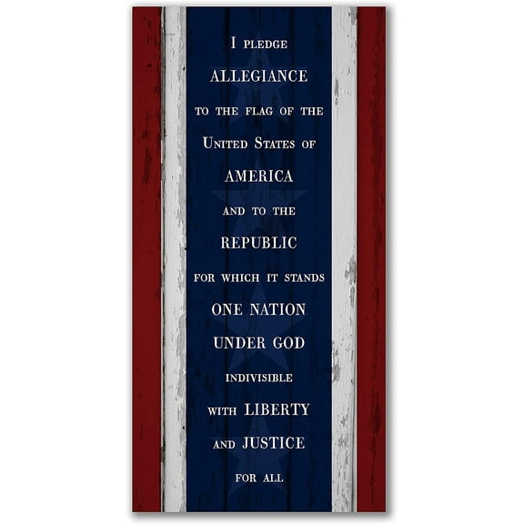 I Pledge Allegiance Rustic Wood Wall Sign 9x18
