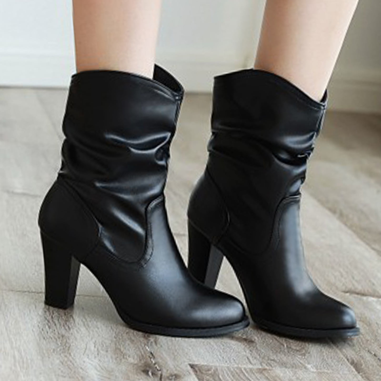 Summer Saving Clearance AXXD High Heels Shoes, Logger Boots Winter Casual Shoes For Women Ankle-High Fall Boots For Women 2024 Boots For Clearence
