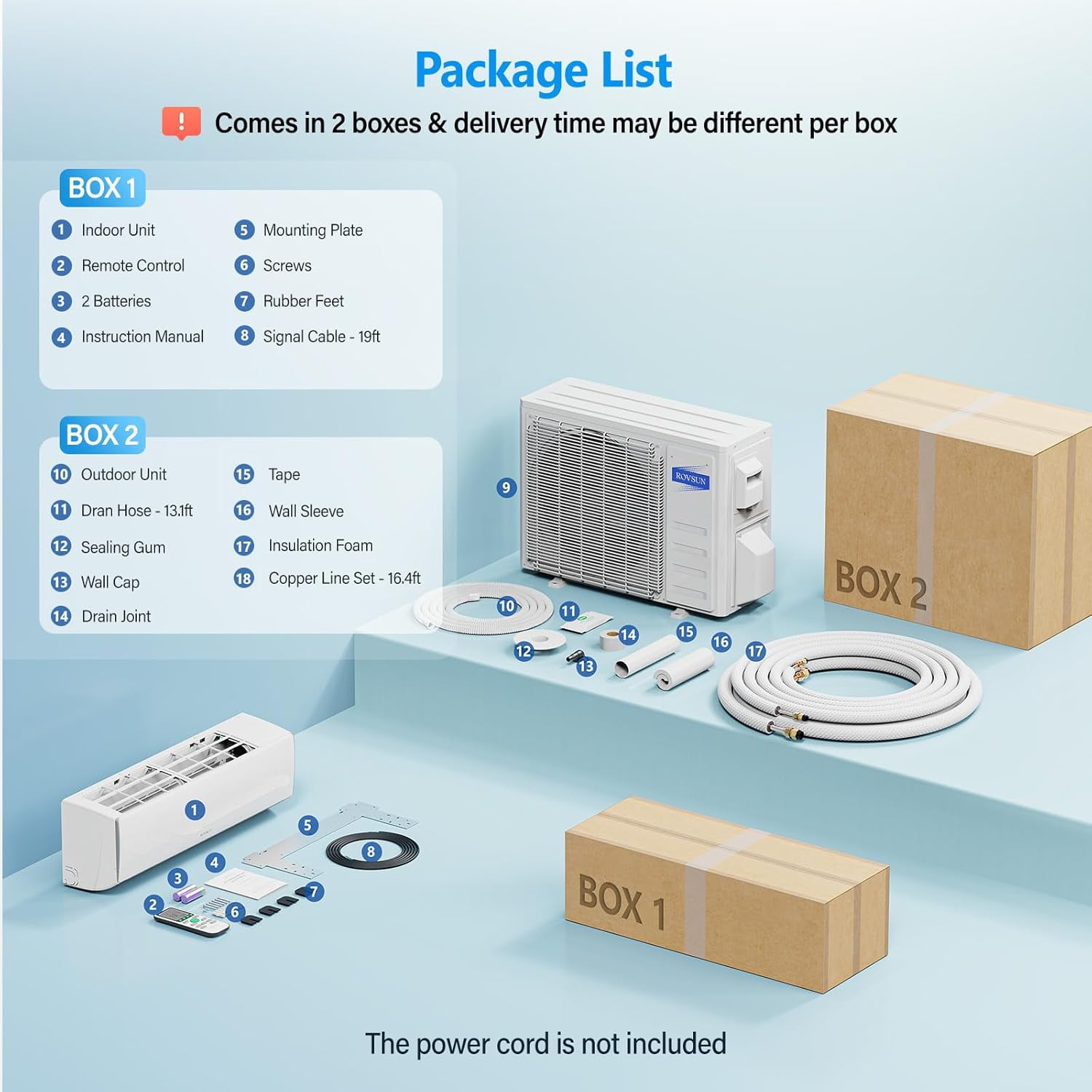 18,000 BTU Mini Split Air Conditioner With Heat 230V - Wifi