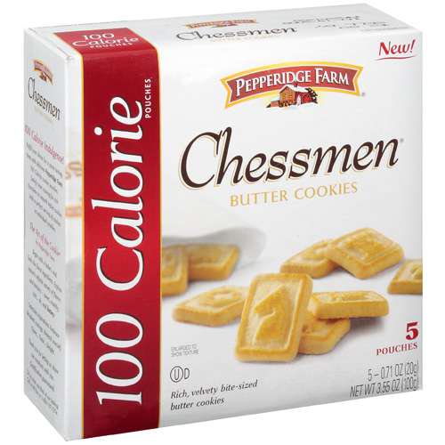 Pepperidge Farm 100 Calorie Chessmen Butter Cookies, 0.71 Oz., 5 Count
