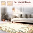 thumbnail image 2 of Flatwoven High Traffic Area Rug, Enchanted Garden Blooms Decorative Entrance Mat, Non Slip, Stain Resistant, Washable Area Rugs for Living Room, Bedroom(Ivory, 4X6), 2 of 8