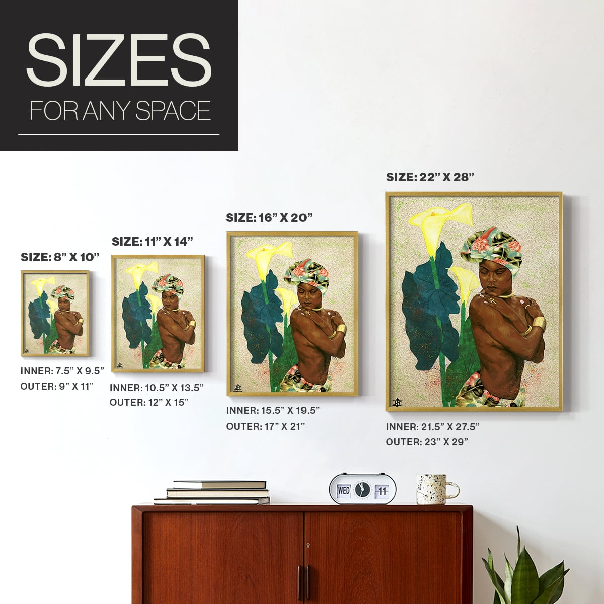 Woman Strong II Framed Print - Solid Wood in Single Picture Frame Solid Wood 2 Framed Print