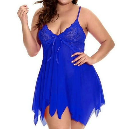 

Uerlsty Plus Size Womens Sexy Nightdress Lingerie Sleepwear Lace Babydoll Robe Nightwear
