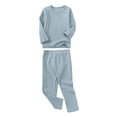 thumbnail image 3 of WIBACKER Fall Winter Boys and Girls Thermal Underwear Set Kids Cotton Thick Pajamas 2-Piece Pjs Set, 3 of 16