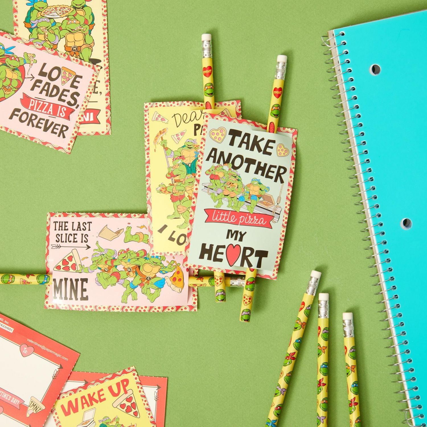 Teenage Mutant Ninja Turtles - Cartes de Saint-Valentin avec crayons,  Multi-couleurs, 16 Compte