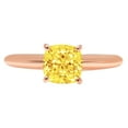 thumbnail image 7 of Solitaire Engagement Ring for Women - 2.5ct Simulated Yellow Diamond in 14K Rose Gold Promise Ring, 7 of 7