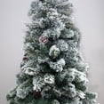 thumbnail image 3 of Home Heritage Snow Flocked 5' Artificial Half Christmas Tree Prelit 100 LED Lights, Green, 3 of 9