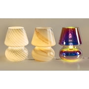 Urban Shop Brown Marble Glass Mushroom Lamp, 10 H x 7.5 W, Plug in