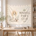 thumbnail image 5 of Mindful Dog in Seated Pose Against Soft Beige Halo with Greenery, Calming Minimalist for Dog Lovers, Peaceful Wellness Art, Housewarming Gift, Tapestry Wall Hanging for Living Room and Bedroom, 5 of 7