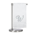thumbnail image 2 of Monogrammed Bath Towel, Personalized Gift, 27 x 54 inches - Set of 2 - Silver Script Embroidered Towel - 100% Turkish Cotton- Soft Terry Finish - for Bathroom or Spa - Script W White, 2 of 3
