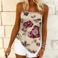 thumbnail image 4 of Women Y2K Spaghetti Strap Crop Top Vintage Floral Aesthetic Cami Tank Tops Teen Cute Summer Trendy Scoop Neck Going Out Tops, 4 of 6