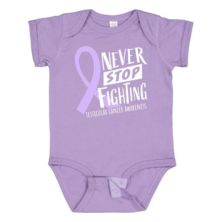 

Inktastic Never Stop Fighting Testicular Cancer Awareness Gift Baby Boy or Baby Girl Bodysuit