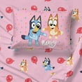 thumbnail image 2 of Bluey 'Balloon Party' Kids 3-Piece Twin Sheet Set, 100% Polyester, Pink, 2 of 7