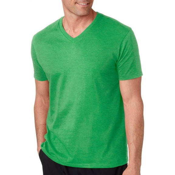 Gildan G64V00 Men's Softstyle V-Neck T-Shirt XX-Large Heather Irish Green