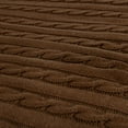 thumbnail image 3 of Ntbay 100% Cotton Cable Knit Throw, Super Soft Warm Knitted Blanket Home Decor, 51"x67", Brown, 3 of 4