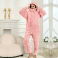 thumbnail image 3 of REALiKUN Onesie Pajamas for Women One Piece Fuzzy Sherpa Jumpsuit Cute Warm Fleece Hoodie Romper Winter Adult, 3 of 8