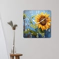 thumbnail image 3 of 10 Inch Wall Clock Battery Operated Square Clock for Office, Kitchen, Outdoor, Living Room,Flowers and Butterflies Painting, 3 of 4