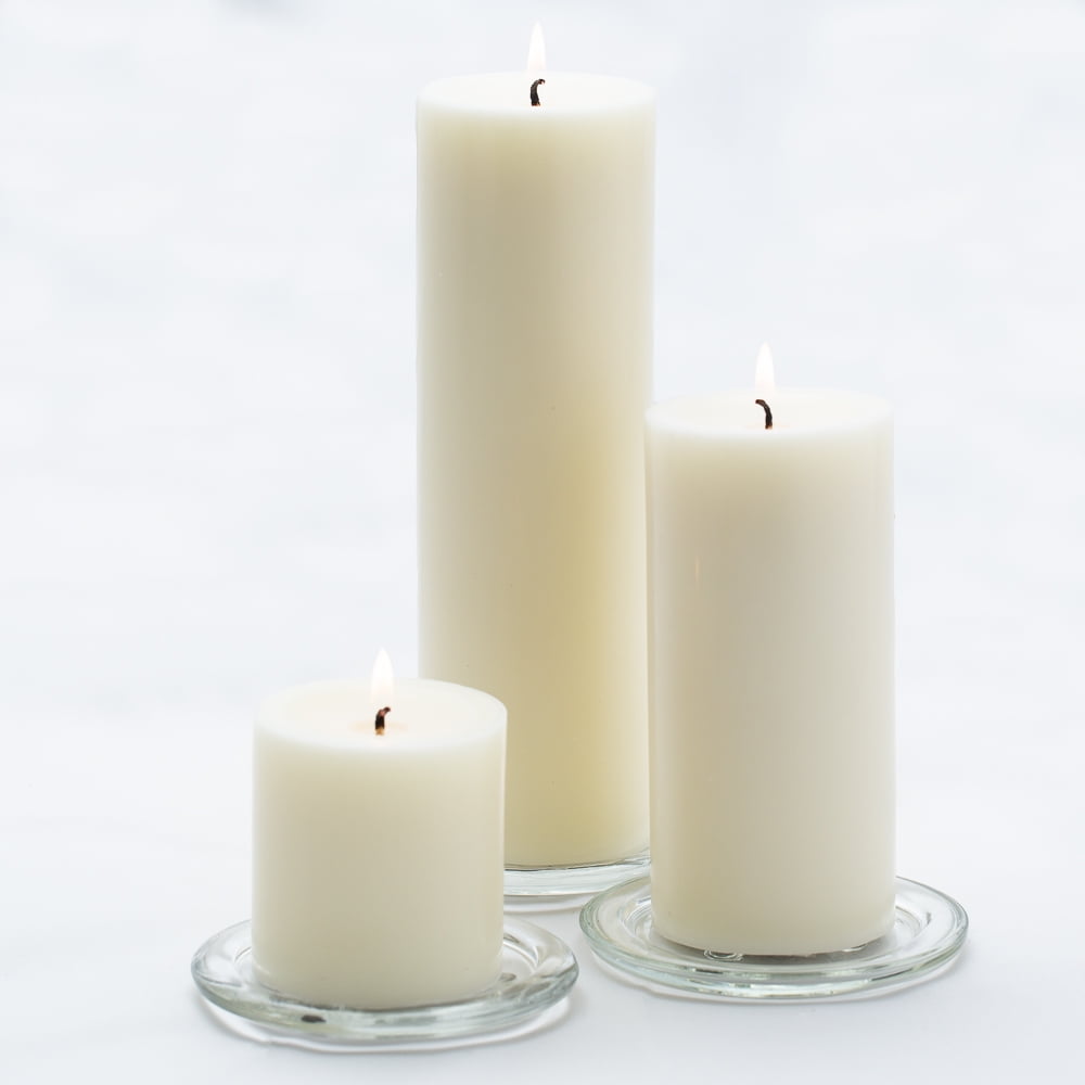 Richland Pillar Candles Light Ivory 3"x3", 3"x6", 3"x9" Set of 3