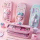 thumbnail image 4 of Sanrio-estuche de lápices Kawaii Hello Kitty Cinnamoroll Melody PU, bolsa de gran capacidad, estuche para bolígrafos, suministros escolares, papelería, 4 of 4
