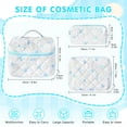 thumbnail image 2 of Makeup Bag, Large Quilted Makeup Bag Set, Cosmetic Bag for Women Girls, Cute Cotton Bow Pattern Travel Toiletry Organizer Bag 3 Set, 2 of 9