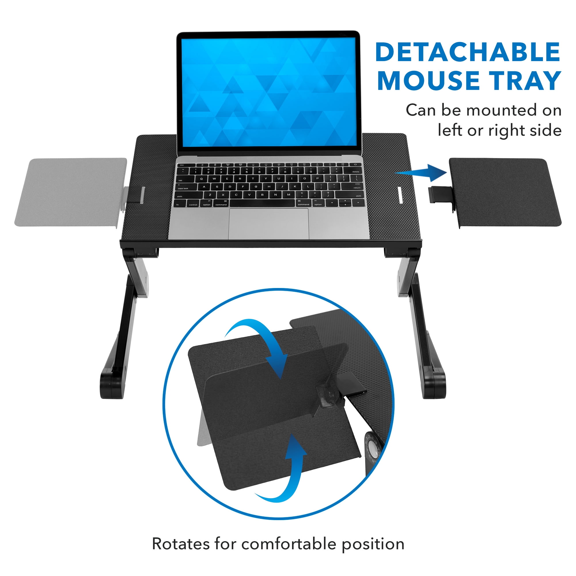 Mount-It! Adjustable Laptop Stand with Built-in Cooling Fans and Mouse Pad Tray | Portable and Lightweight