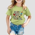 thumbnail image 2 of FhsagQ T-Shirt Décontracté Imprimé Mode Manches Courtes Col Rond Ample pour Filles du 7 Juillet Printemps 2T Vert Pâques 5-6 Ans, 2 of 4