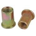 thumbnail image 1 of Yeacher 300PCS Assorted Rivet Nut Set Mixed Zinc Plated Carbon Steel Flat Head Rivet Nut Kit M3/4/5/6/8/10/12, 1 of 6