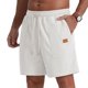 thumbnail image 1 of pstuiky Hombres bajos, Pantalones cortos de pana con cordón ajustable para hombre, holgados, de color liso, con bolsillos, para exteriores, para playa y fitness, para verano, 1 of 5