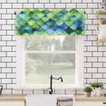 thumbnail image 4 of Abstract Ombre Green Blue Valances for Windows Geometric Art Rod Pocket Curtain Valance Window Treatment Short Curtains for Kitchen Living Room, 54"x18", 4 of 5