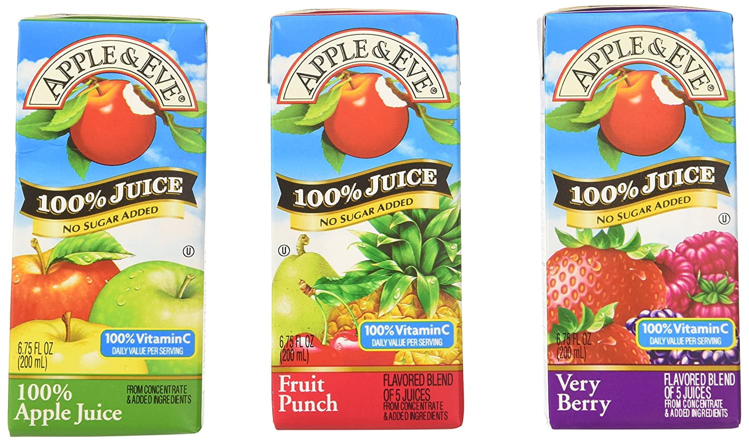 Apple & Eve 100 Juice Variety Pack, (36) Count, 6.75 Oz Boxes
