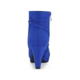 thumbnail image 4 of BLISSFUL STEP Women's Ankle Boots Faux Suede Round Toe Block Heel Side Zipper Dress Boots Royal Blue 6, 4 of 5