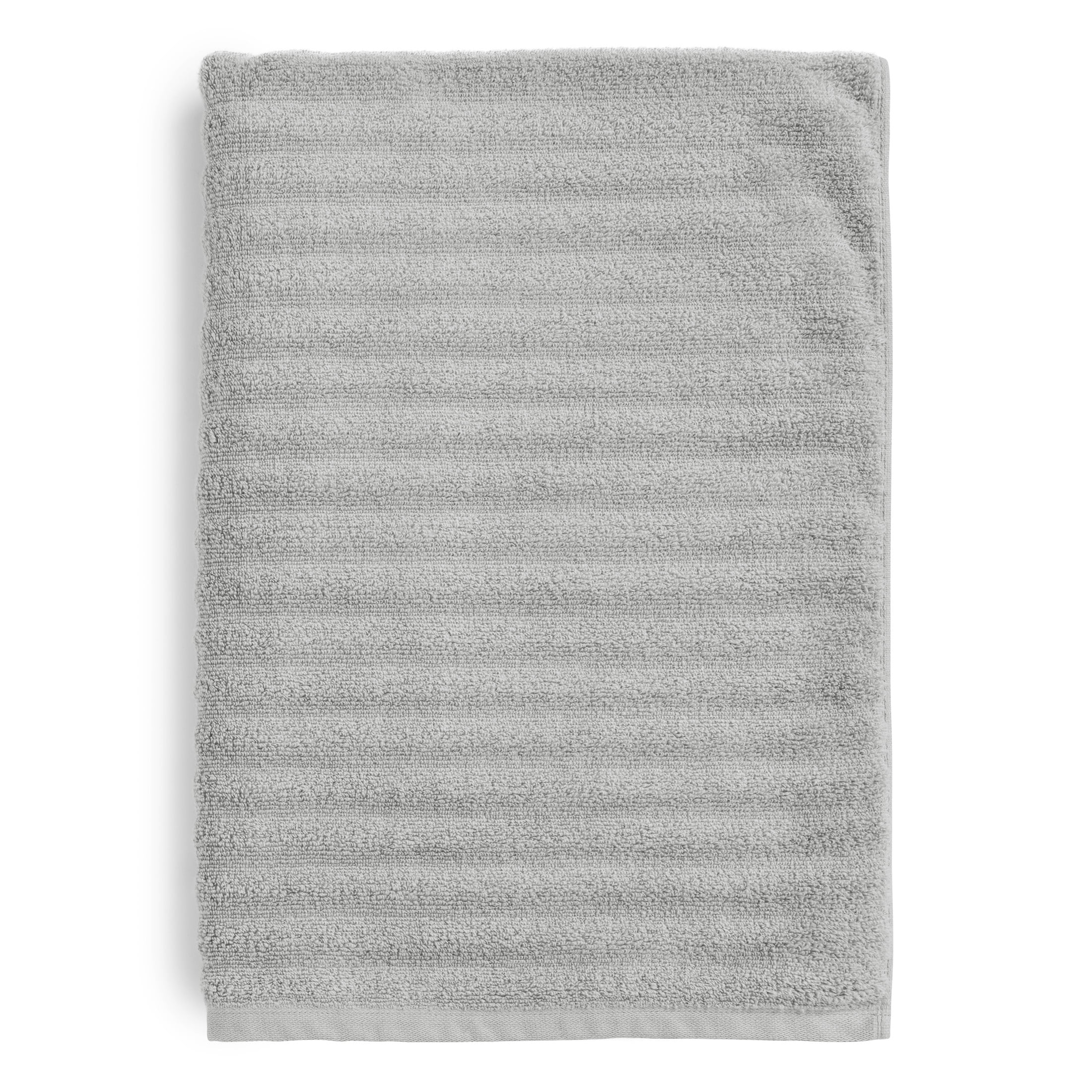 Mainstays Performance Cotton 2-Piece Bath Sheet Set, Oversized Super Soft Quick Dry Fade Resistant, Textured Silver